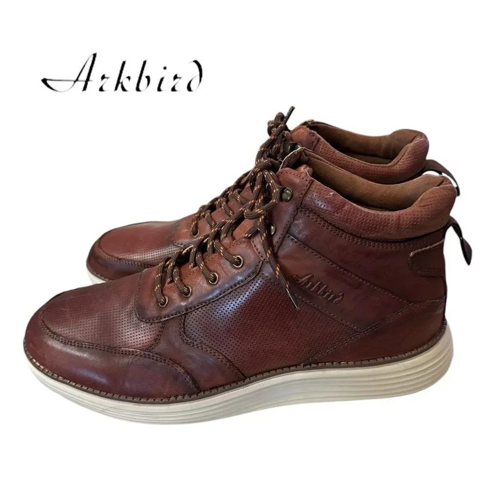 Arkbird Men's Sneaker Boots Leather Upper Mid-Top Casual Oxford Shoes 14